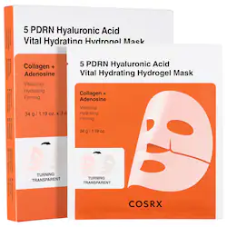 COSRX PDRN + Hyaluronic Acid Hydrating Hydrogel Mask with Centella for Glass-Like Glow and Visible Firmness-3 Masks Serum
